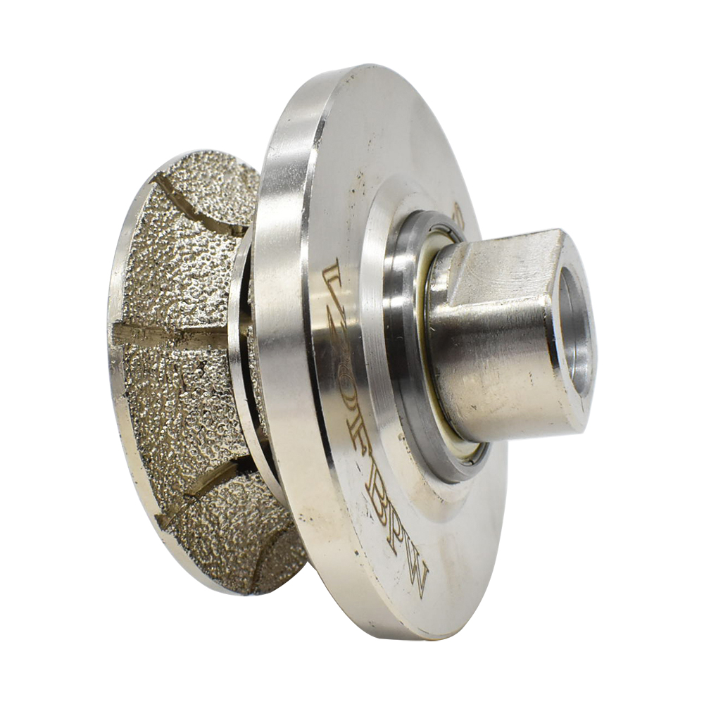 3/4" Full Bullnose Vacuum Brazed Diamond Profile Wheel with 5/8"-11 Female Threads
