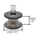Full Bullnose Diamond Router Bit 1-1/4" Diameter M10 Arbor