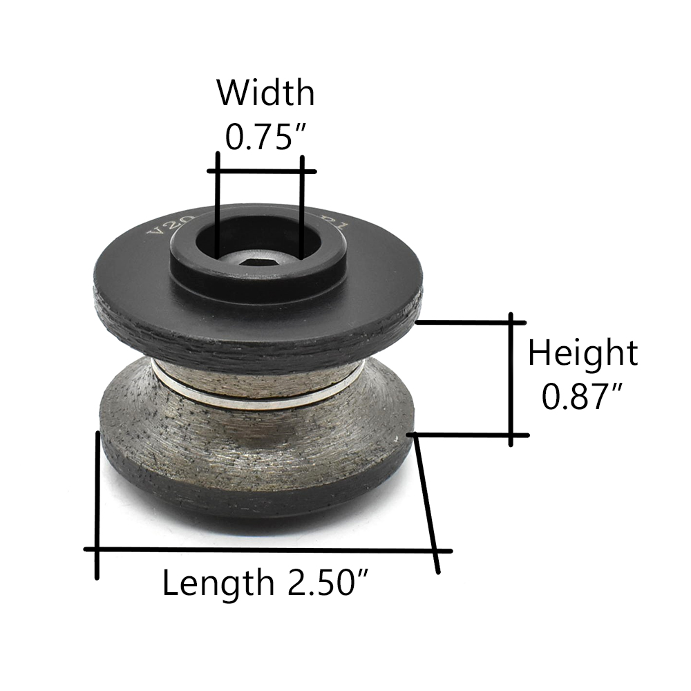 Full Bullnose Diamond Router Bit 3/4" Diameter M10 Arbor