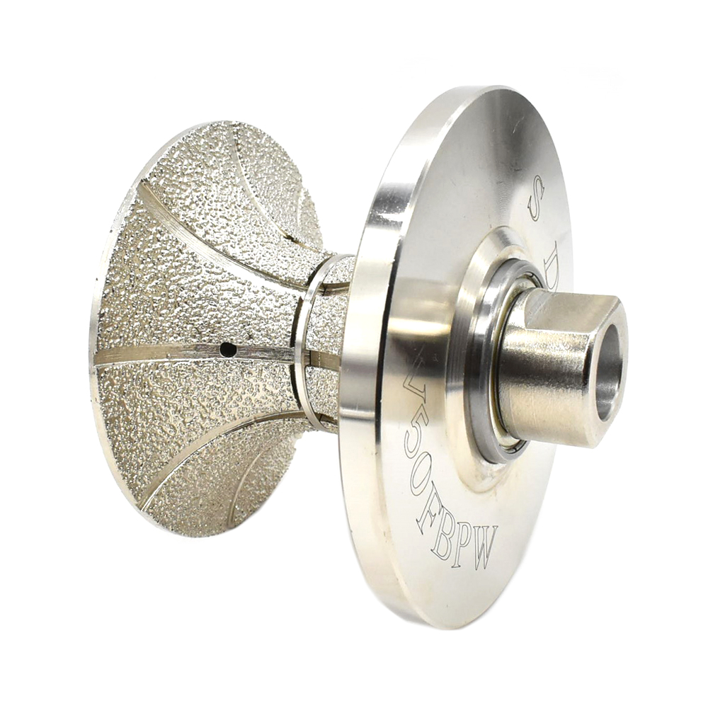 2" Full Bullnose Vacuum Brazed Diamond Profile Wheel with 5/8"-11 Female Threads