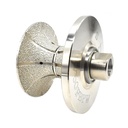 2" Full Bullnose Vacuum Brazed Diamond Profile Wheel with 5/8"-11 Female Threads