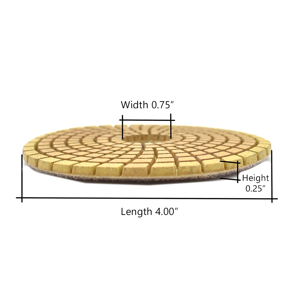 4" Diamond Wet Polishing Pad, 3mm Thick 50 Grit
