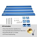 Juice Groove Router Jig Complete Kit Adjustable for XL Cutting Boards up to 23.5 Inch x 23.5 Inch - Comes with a Round Nose Bit & Brass Bushing
