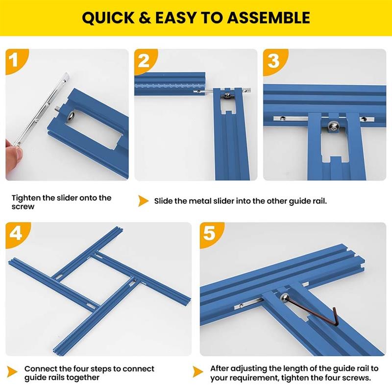 Adjustable Juice Groove Jig 600mm with Hold Downs and Centering Blocks