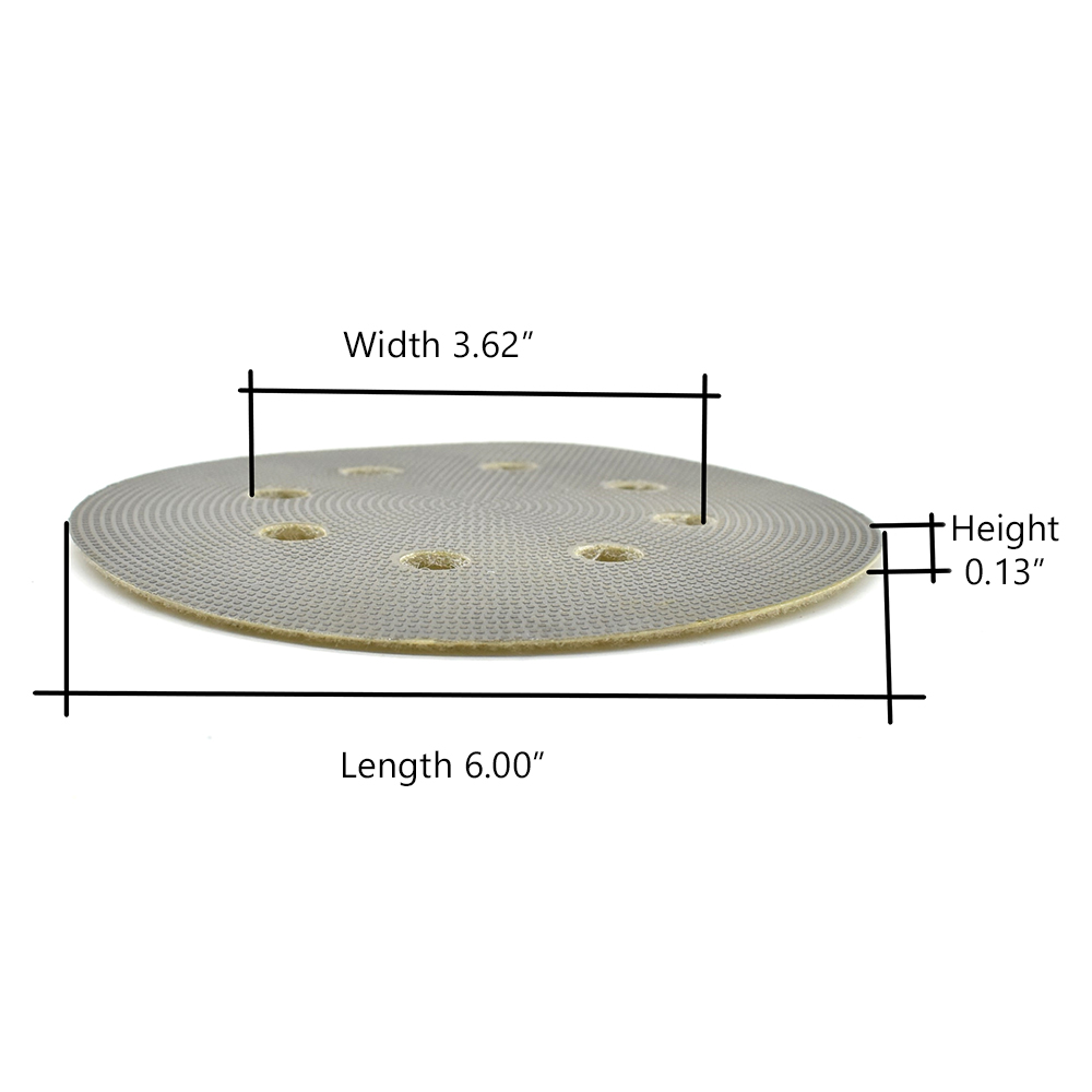 6" Thin Electroplated Dry Pad for Orbital Sanders, 400 Grit