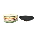 5" Diamond Polishing Pad Set Includes: 50, 100, 200, 400, 800, 1500, 3000 Grit & Includes Rubber Hook & Loop Backing Pad