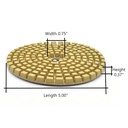 Premium Wet Polishing Pad, 5" 50 Grit - 6mm
