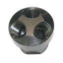 1/4" FPT Aluminum Round Manifold - 1 inlet - 3 Outlets - 100 Pack Bulk - W02