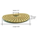 4" Diamond Wet Polishing Pad, 3mm Thick 1500 Grit