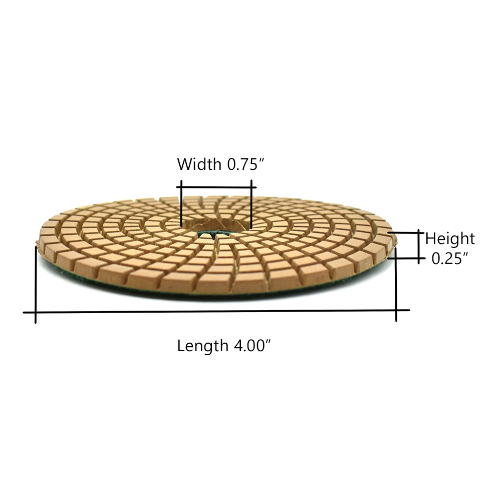 4" Diamond Wet Polishing Pad, 3mm Thick 400 Grit