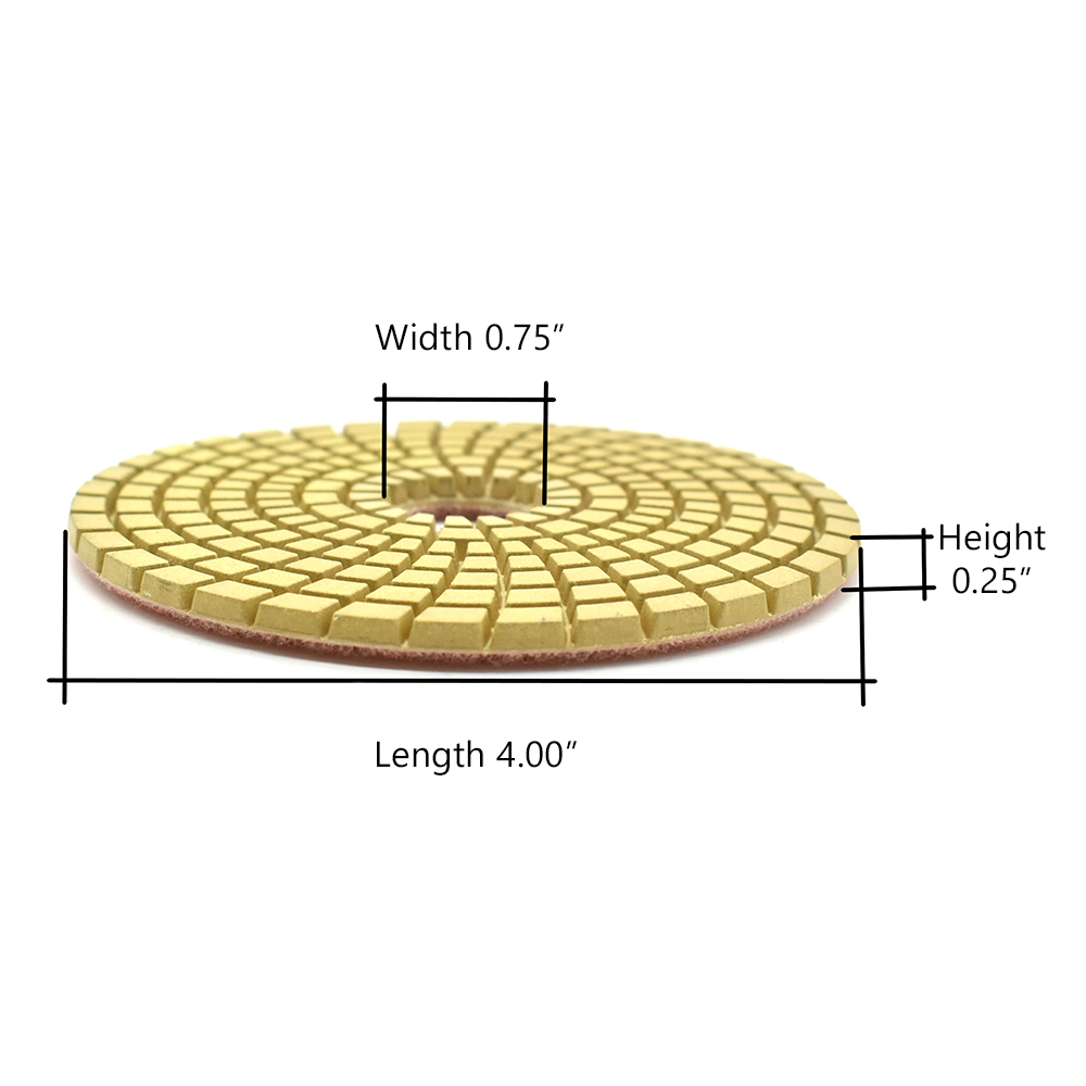 4" Diamond Wet Polishing Pad, 3mm Thick 200 Grit
