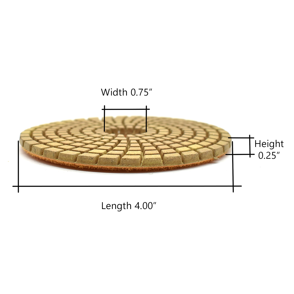 4" Diamond Wet Polishing Pad, 3mm Thick 100 Grit