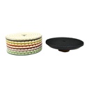 4" Diamond Polishing Pad Set Includes: 50, 100, 200, 400, 800, 1500, 3000 Grit & Includes Rubber Hook & Loop Backing Pad