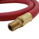 3/8" 3 ft Red Rubber Hose Whip with 1/4" Ball Swivel