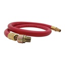 3/8" 3 ft Red Rubber Hose Whip with 1/4" Ball Swivel