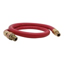3/8" 3 ft Red Rubber Hose Whip with 1/4" Ball Swivel