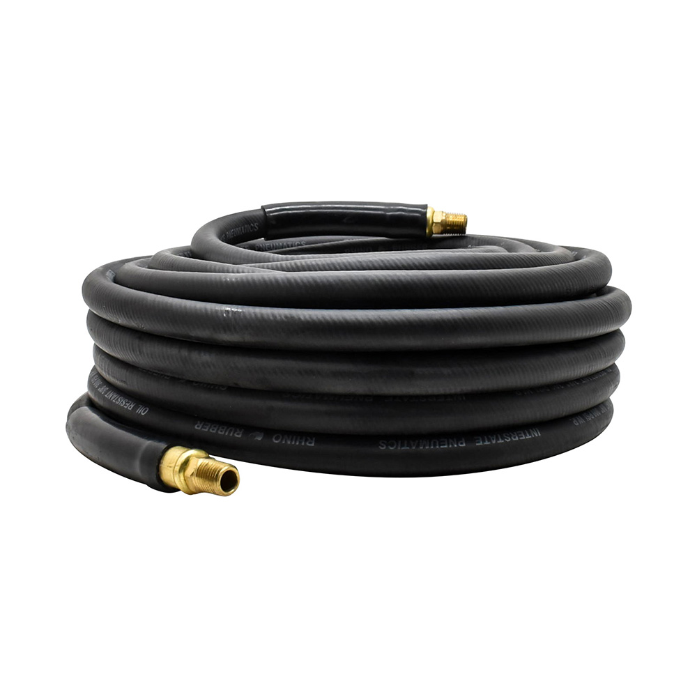 3/8" 100 ft Black Rhino Rubber Hose WP 300 PSI (1/4" NPT)