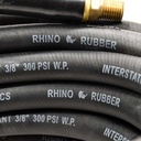 3/8" 25 ft Black Rhino Rubber Hose WP 300 PSI (1/4" NPT)