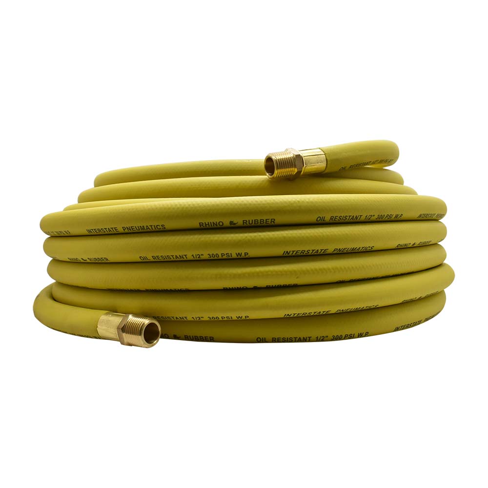 1/2" 50 ft Yellow Rhino Rubber Hose WP 300 PSI (1/2" NPT)