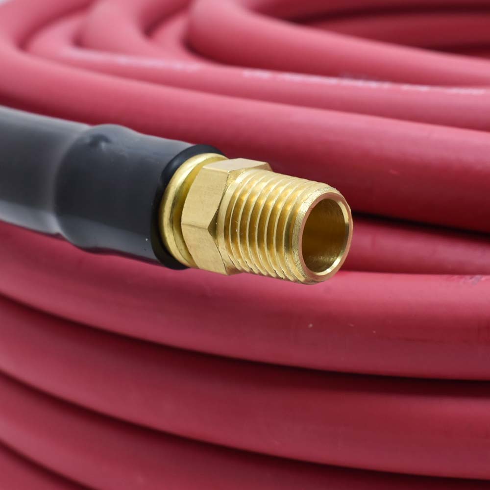 3/8" 100 ft Red Rhino Rubber Hose WP 300 PSI (1/4" NPT)