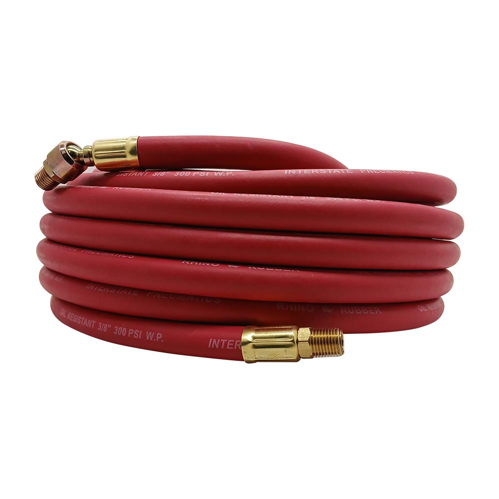 3/8" 100 ft Red Rubber Hose with 1/4" Ball Swivel fitting