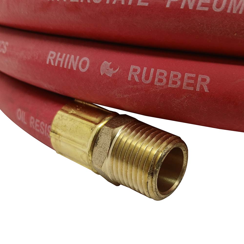 1/2" 25 ft Red Rhino Rubber Hose WP 300 PSI (1/2" NPT)