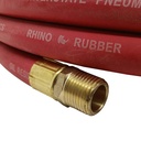1/2" 25 ft Red Rhino Rubber Hose WP 300 PSI (1/2" NPT)