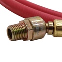 1/4" 6 ft Red Rubber Hose Whip with 1/4" Ball Swivel