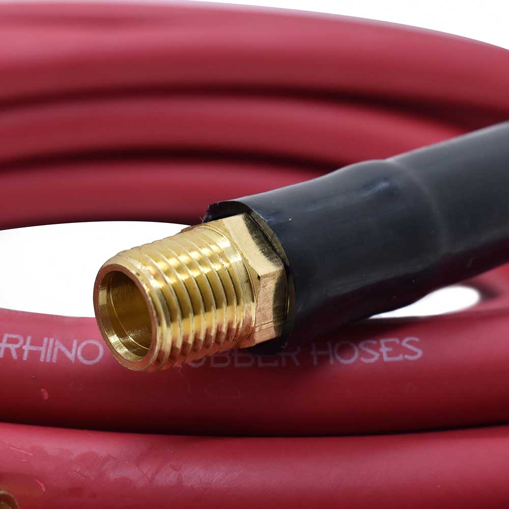 1/4" 25 ft Red Rhino Rubber Hose WP 300 PSI (1/4" NPT)