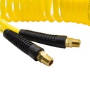 1/4" 12 ft long w/1/4" NPT Solid Fittings, Recoil Yellow PU Hose