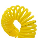 1/4" 12 ft long w/1/4" NPT Solid Fittings, Recoil Yellow PU Hose