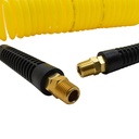 1/4" 50 ft long w/1/4" NPT Swivel Fittings, Recoil Yellow PU Hose