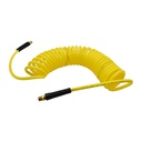 1/4" 50 ft long w/1/4" NPT Swivel Fittings, Recoil Yellow PU Hose