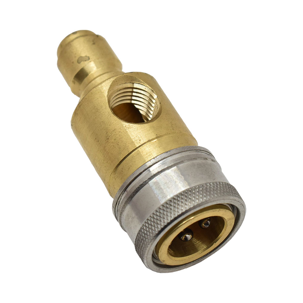 3/8” Pressure Washer Quick Coupler Gauge Brass Fitting With Stainless Steel Collar