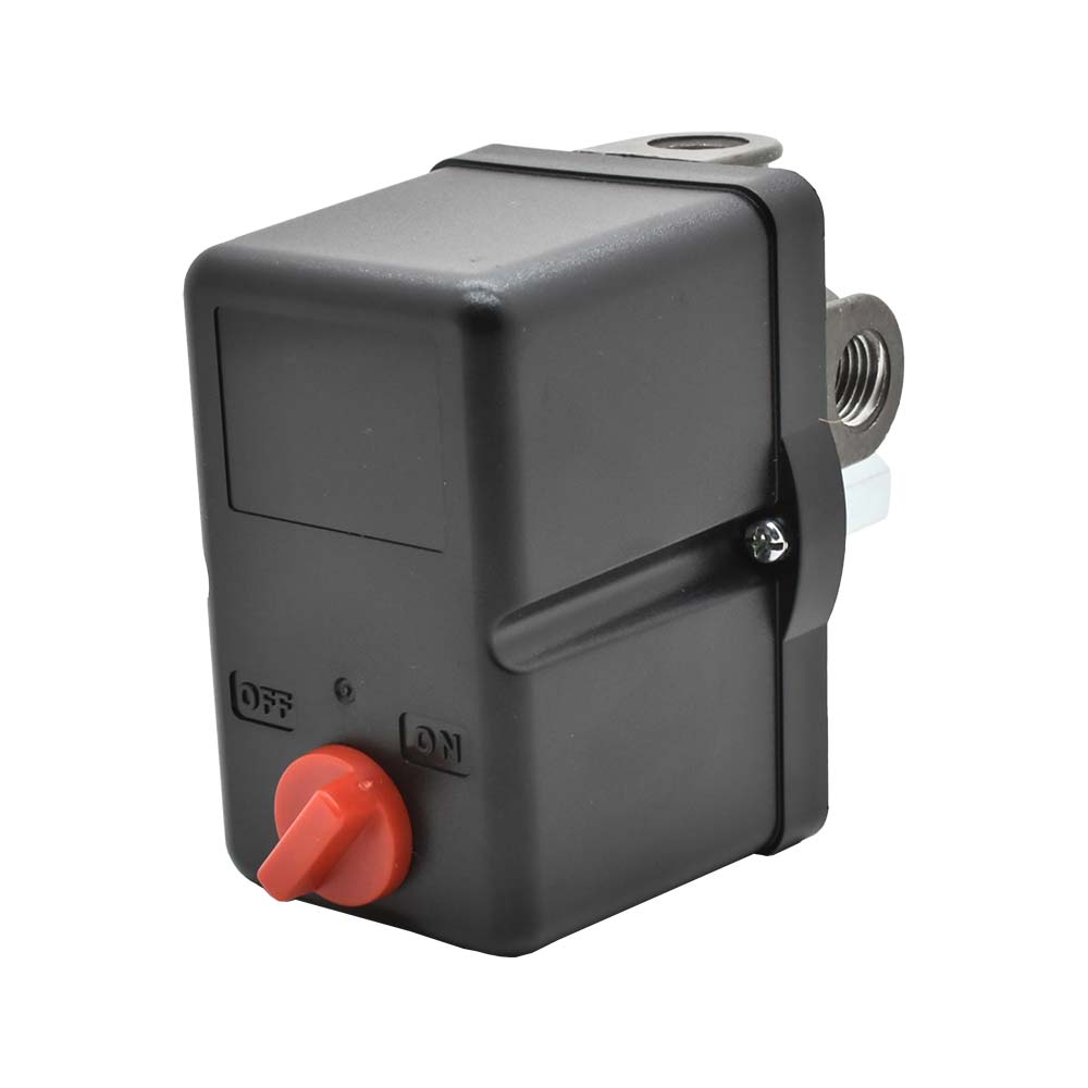 Pressure Switch - 135-175 PSI Four Port 1/4 NPT Female, 6.4 Mm Vertical Brass Unloader Valve With On – Off Knob