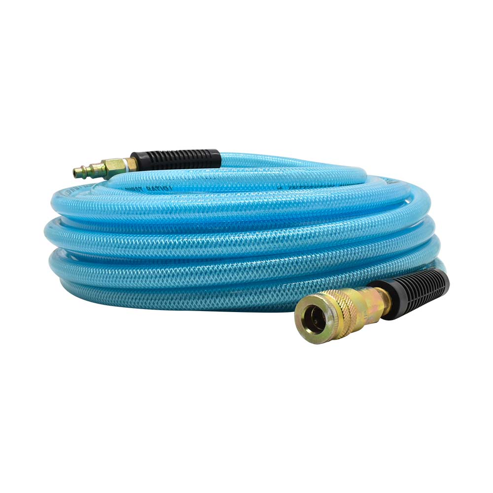 3/8" 50 ft light blue PU hose Kit with 1/4" Steel coupler and plug