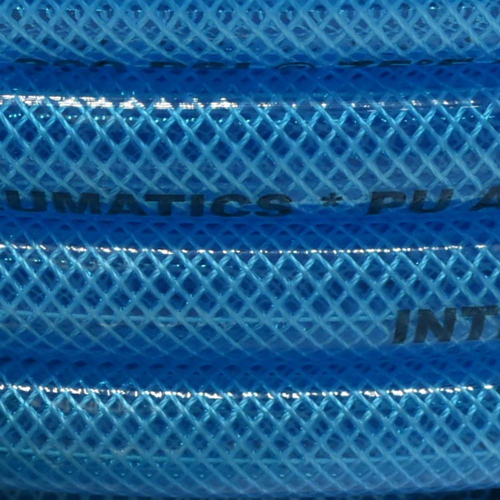 3/8" 100 ft Light Blue PU Hose Kit with 1/4" Brass "S" Coupler and Steel Plug