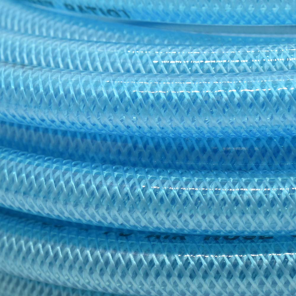 3/8" 100 ft light blue PU hose Kit with 1/4" Steel coupler and plug