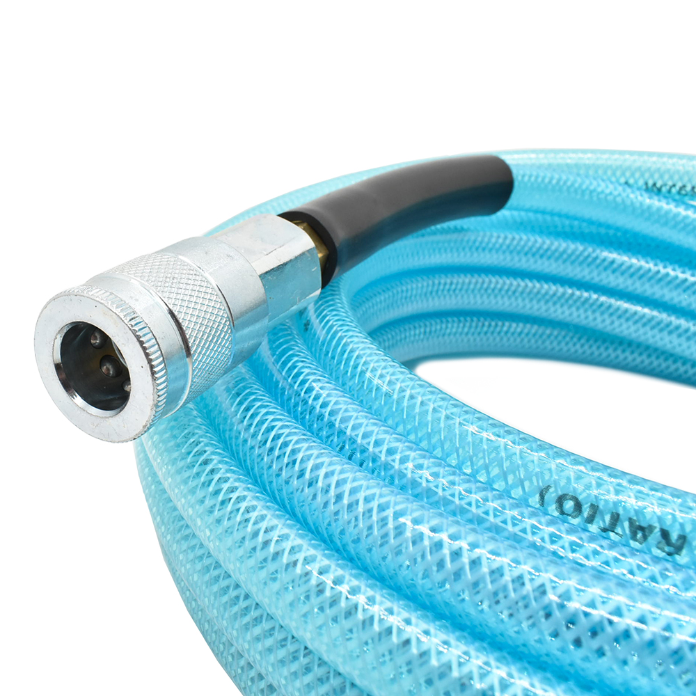 3/8" 25 ft light blue PU hose Kit with 3/8" Auto  coupler and plug