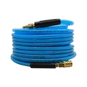 3/8" 50 ft Light Blue PU Hose Kit with 1/4" Brass "S" Coupler and Steel Plug