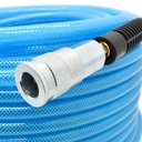3/8" 100 ft light blue PU hose Kit with 3/8" Auto  coupler and plug