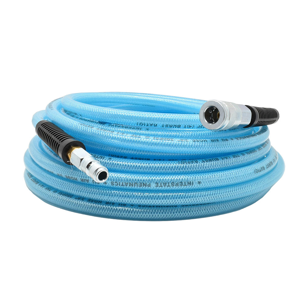3/8" 50 ft light blue PU hose Kit with 3/8" Auto  coupler and plug