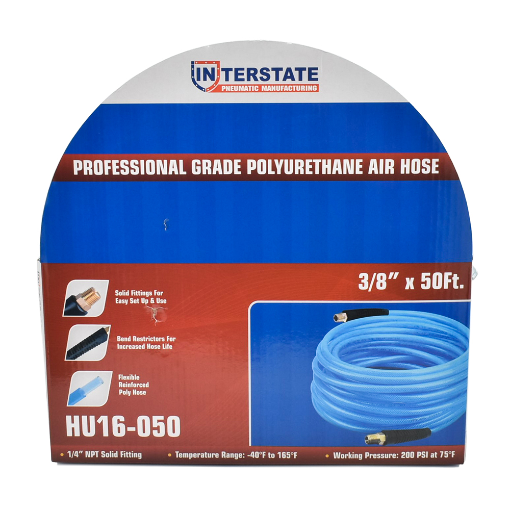 3/8" 50 ft light blue PU hose Kit with 3/8" Auto  coupler and plug