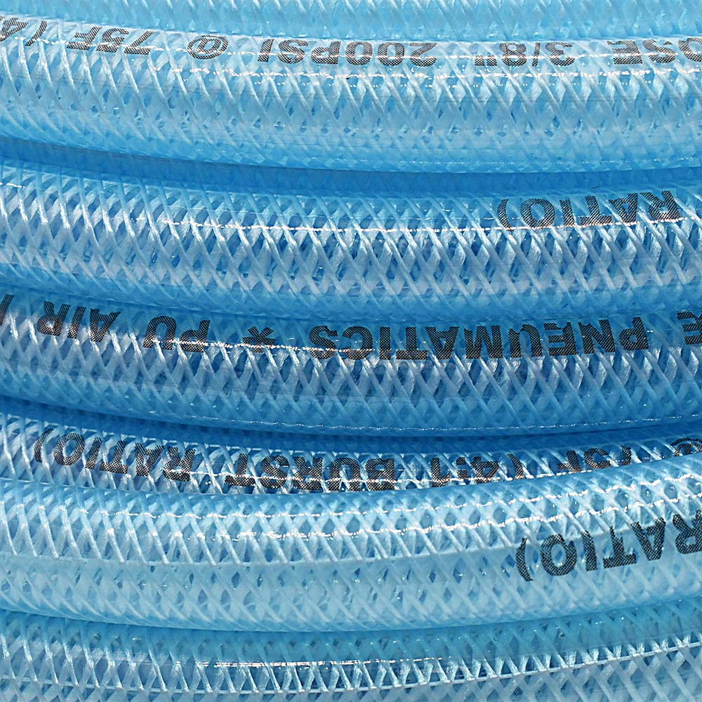 3/8" 50 ft light blue PU hose Kit with 3/8" Auto  coupler and plug