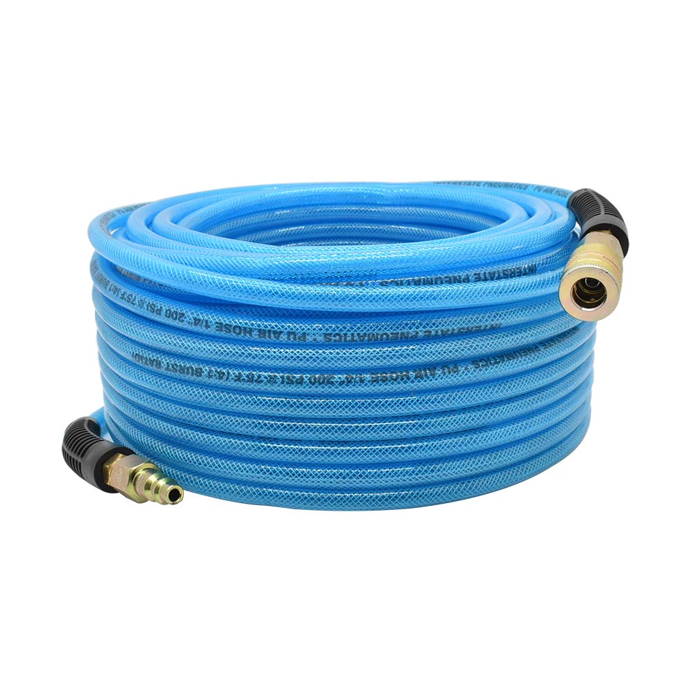 1/4" 100 ft light blue PU hose Kit with 1/4" Steel coupler and plug