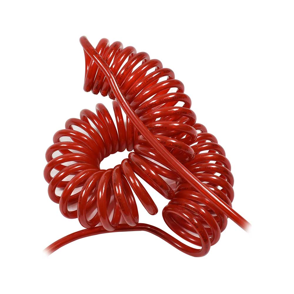 1/4" 25 ft long with 1/4" NPT Swivel Fittings, Recoil Red PU Hose