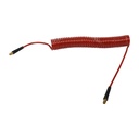 1/4" 25 ft long with 1/4" NPT Swivel Fittings, Recoil Red PU Hose