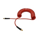 1/4" 25 ft long with 1/4" NPT Swivel Fittings, Recoil Red PU Hose