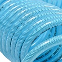 3/8" 50 ft w/1/4" NPT non -swivel Fittings, Braided Clear-Blue Recoil PU Hose (HR16-050A)