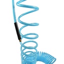 3/8" 50 ft w/1/4" NPT non -swivel Fittings, Braided Clear-Blue Recoil PU Hose (HR16-050A)